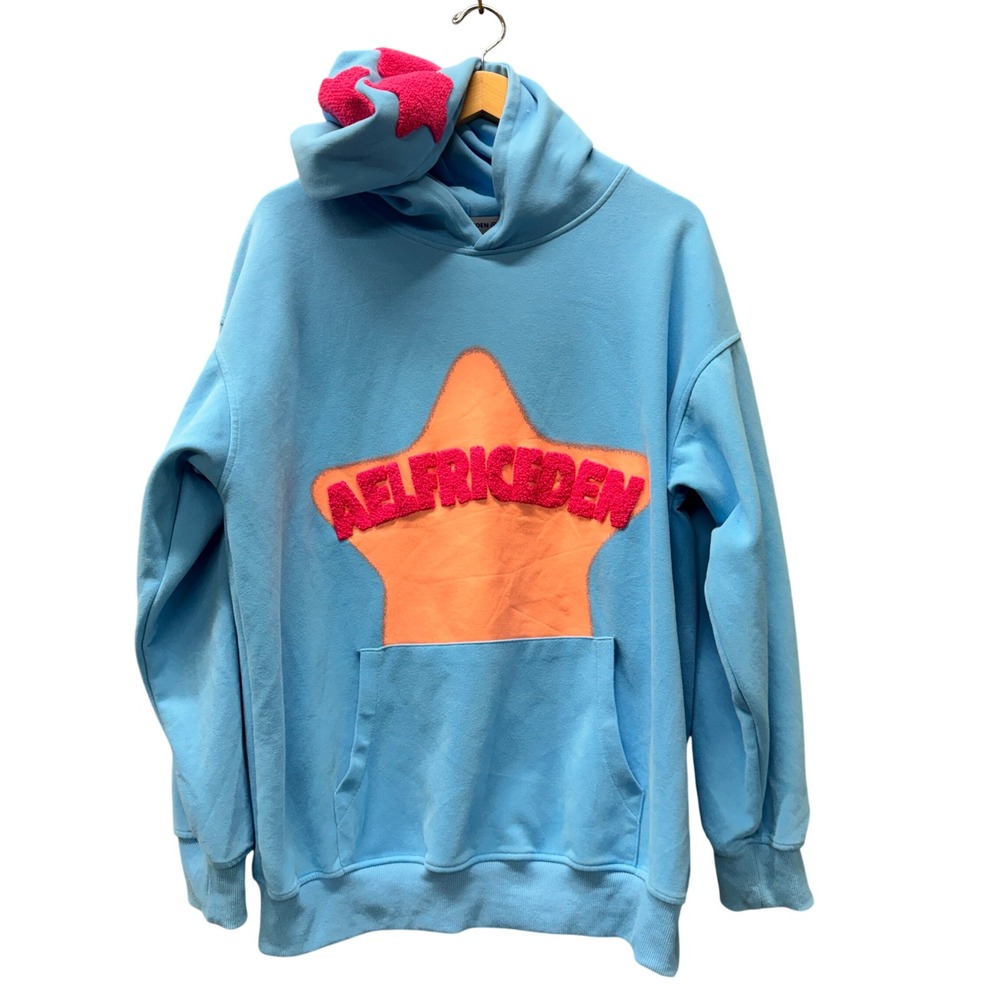 Aelfric Eden Hoodie Adult Medium M Star Graphic Pullover Blue Retro Y2K Style